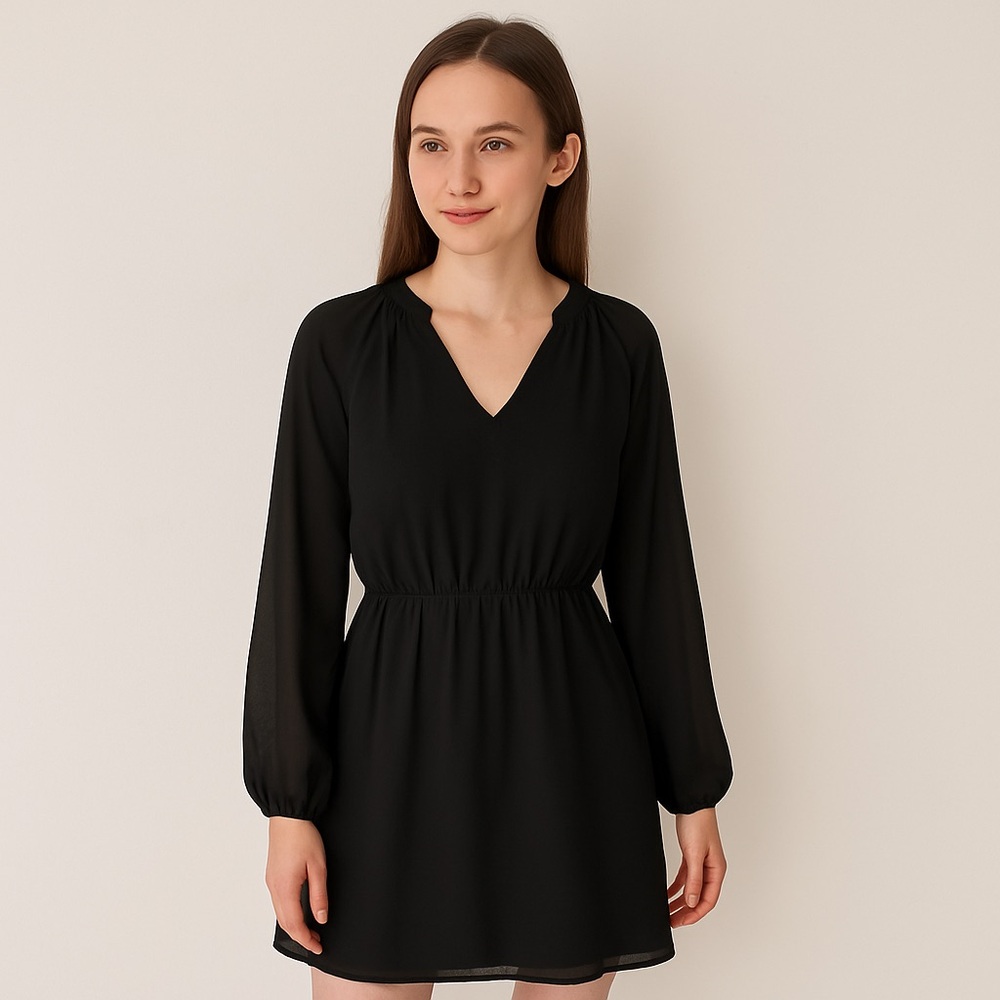 Black Tobi V-Neck Dress